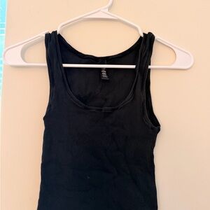 SKIMS Black Ribbed Scoop Neck Tank